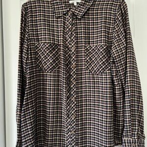 Maurices Multicolor Plaid Button-Down Shirt